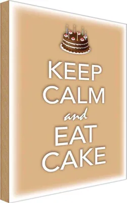 Produktbild von vianmo Holzschild 30x20 cm Keep Calm and eat cake