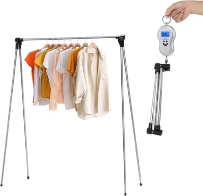 Image de Solidchoice - Étagère à vêtements pliante en acier inoxydable