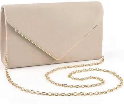 Produktbild von Imitatsuède-Clutch für Frauen, Nude, einfarbig, schwarz, schmucklos, ohne Modellnummer