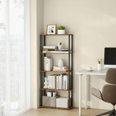 Produktbild von VASAGLE Superschnelle werkzeuglose Montage, Regal mit 5 Ebenen, Standregal, Aufbewahrungsregal, 23,8 x 60 x 139 cm, Wohnzimmer, Schlafzimmer, Küche