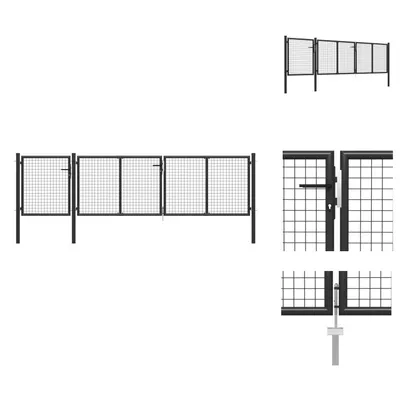 Produktbild von vidaXL Gartentor Stahl 400 x 100 cm Anthrazit -  Gartentore