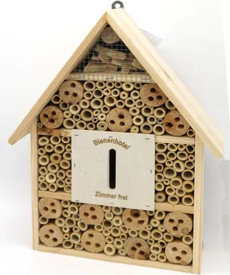 Image de BURI Hôtel pour insectes 28x9x38cm Abeilles Papillons Coléoptères Nid Brut Maison Nature