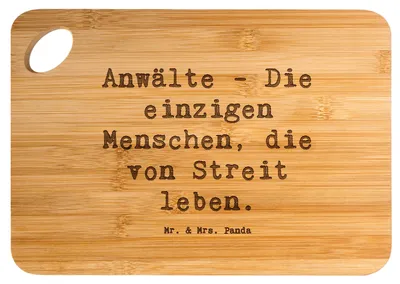 Produktbild von Mr. & Mrs. Panda Holzbrett Spruch Anwalt Streitmacher - Transparent - Geschenk, Schneidebrett, Berufsleben, Hackbrett, Berufsgestaltung, Beruf, Gerichtsverfahren, Berufe