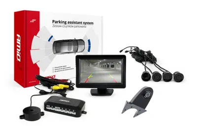 Obrázok produktu pre AMiO Asistenty parkovania TFT01 4,3” s kamerou HD-502-IR 4-senzorové, čierne