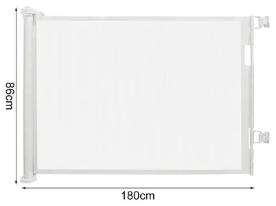 Produktbild von Sicherheitsgitter - Baby- und Haustiergitter - 180 cm Breite - Für Treppen und Türen - Innen/Außen - Kunststoff - Weiß