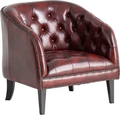 Produktbild von Sessel Chesterfield Oakland Echtleder rot