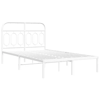 Produktbild von Bettgestell mit Kopfteil Metall Weiß 120x190 cm