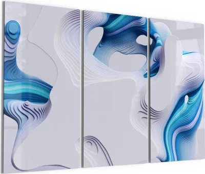 Produktbild von DEQORI Glasbild Echtglas 3x50x100 cm 'Digitale Farblamellen' Wandbilder XXL groß