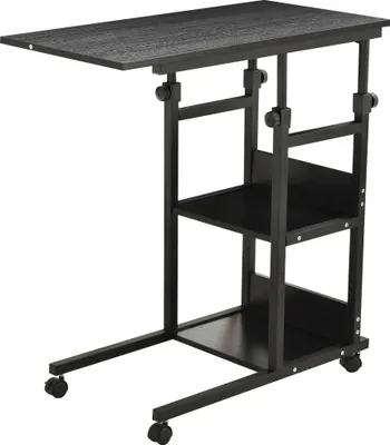 Produktbild von C-förmiger Sofa-Beistelltisch - Couchtisch - Höhenverstellbar - 80 x 40 cm - Schwarz