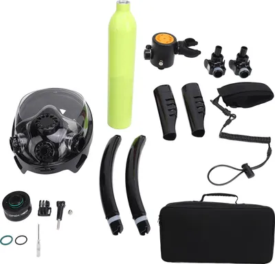 Obrázok produktu pre SCUBA Tank potápačská súprava s potápačskými okuliarmi na celú tvár s 0,5 l malými na šnorchlovanie vo voľnom čase zelená