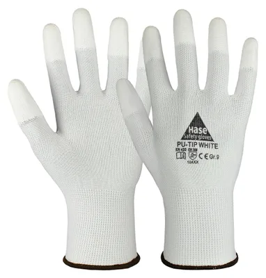 Produktbild von Hase PolyurethanTip White Handschuhe Montage Feinstrick | weiß