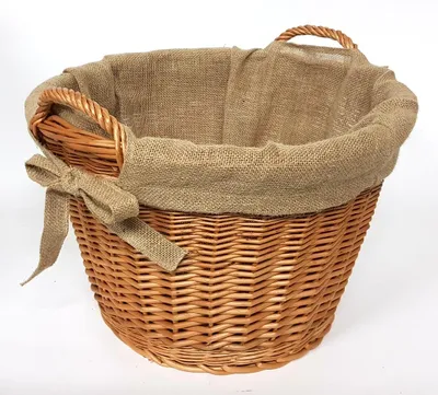 Produktbild von Kaminkorb Holzkorb Kaminholzkorb aus geschälten Weide mit Jute Ø 60 cm (Art. 90470-60)