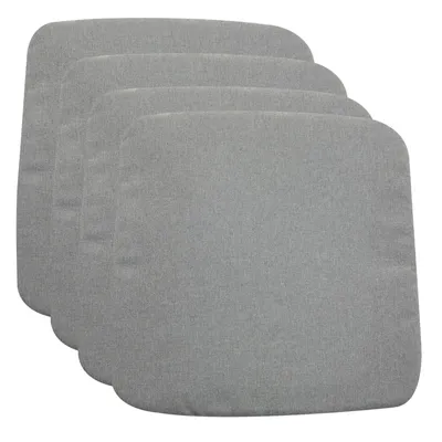 Produktbild von Sitzkissen CHIARA 4 er Set 43 cm - grau Stuhlkissen mit Anti rutsch Unterseite, gepolstert wasserabweisend, Sitzauflagen, Stuhlauflagen