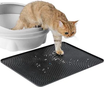 Immagine prodotto di Tappeto impermeabile in EVA per lettiera per gatti, nero