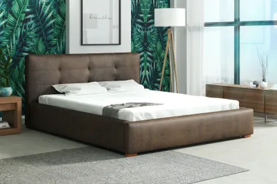 Produktbild von Polsterbett Bett Doppelbett TERAMO (Set 2) Vintage Braun 120x200cm