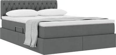 Produktbild von Cloris Designermöbel Aufbewahrungsbett mit Matratze Dunkelgrau 140 x 200cm - 2026Neu908470 - Klassische BettenJugendbett Tagesbett