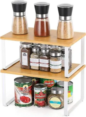 Produktbild von Famanu Küchenregal Kräuterregal Organizer - stapelbares Geschirrregal für mehr Stauraum