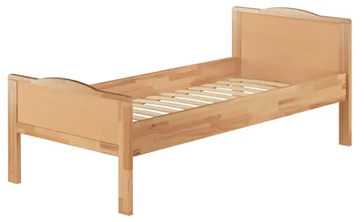 Produktbild von Seniorenbett extra hoch Einzelbett 90x200 Massivholzbett Buche natur Zubehör wählbar V-60.70-09Federleisten