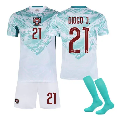 Immagine prodotto di #21 DIOGO J. Maglia da calcio della Coppa del Mondo 2026 della partita in trasferta del Portogallo per bambini e adulti TAGLIA:20