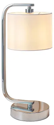 Immagine prodotto di Lampada da tavolo con paralume CANNING cromata-bianca 1xE14x40W in metallo, dimensioni: 41,5x17x20 cm, IP20, Endon