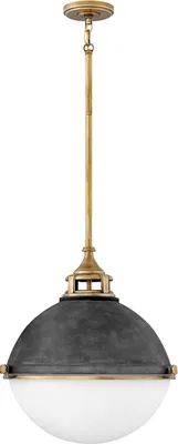 Obrázek produktu pro Závěsné svítidlo kovové sklo kulaté Ø 45,7 cm V: max. 139,6 cm v mosazi starožitný bílý zinek starožitný E27 3 plameny