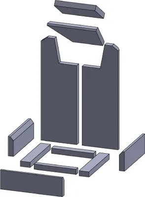 Produktbild von Feuerraumauskleidung 11-teilig passend für Skantherm** (Vermiculite)