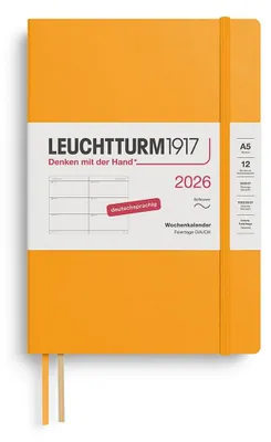 Obrázok produktu pre LEUCHTTURM1917 týždenný kalendár Medium (A5) na rok 2026, 12 mesiacov, brožovaná väzba