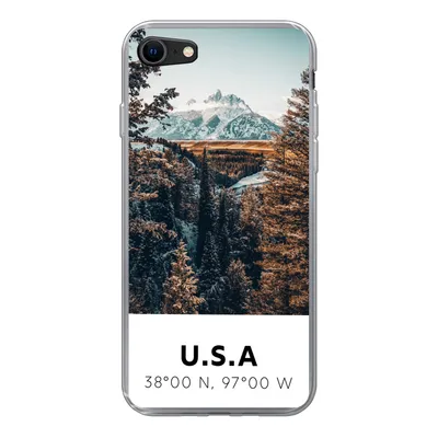 Produktbild von MuchoWow® Handyhülle Schutzhülle Hülle für iPhone 8 Amerika - Berge - Bäume Silikon Softcase Handy Hülle - Schutzhaube