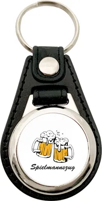 Produktbild von Huuraa Schlüsselanhänger Spielmannszug Schützenfest Metall mit Kunstleder Schlüsselring Einkaufswagenchip Geschenkidee