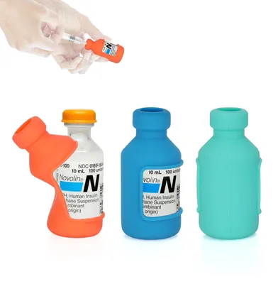Productafbeelding van Silicone Beschermhoes voor Insulineflacons, Set van 3