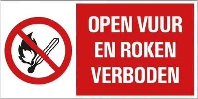Produktbild von Offenes Feuer- und Rauchverbotsschild – 150 x 300 mm.