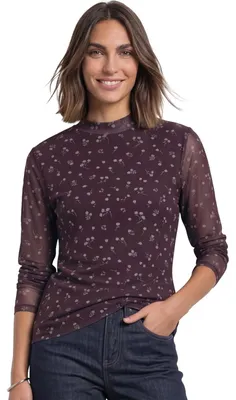 Produktbild von Street One Damen Langarm Mesh-Shirt mit Rundhals und Print