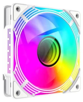 Produktbild von PC-Gehäuselüfter GameMax FN12A-C8I-R-W ARGB, 120 mm, Reverse-Blade, weiß