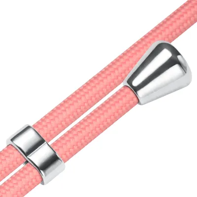Produktbild von Handykette Backcover-Schutzhülle mit Band (Metall silberfarben) für Sony Xperia 1 V (6.5'') - rosa