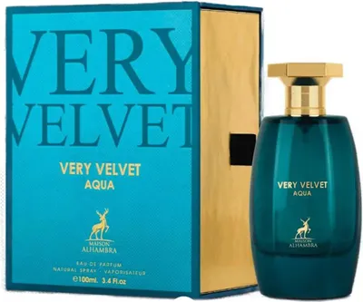 A perfume bottle and its box are displayed against a white background.