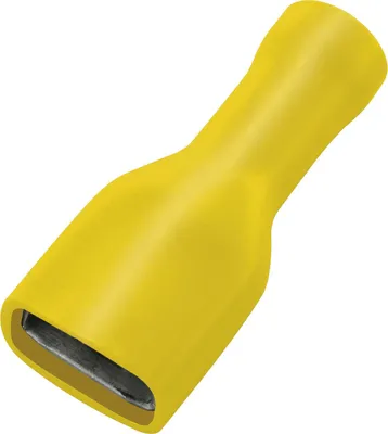 Produktbild von Flachsteckhülse 6.3x0,8 Querschnitt 2,5 - 6 mm² vollisoliert gelb