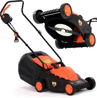 Zdjęcie produktu dla Kosiarka elektryczna TOP CUT – silnik indukcyjny o mocy 1200 W, szerokość koszenia 32 cm, kosz o pojemności 30 l, lekka i kompaktowa – alternatywa dla kosiarki akumulatorowej do małych ogrodów – TC-KE1200-32