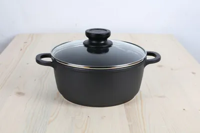Produktbild von Aluguss Kochtopf 2,3L 20cm Glasdeckel Küchen Mahlzeit Induktion Kochen Herd