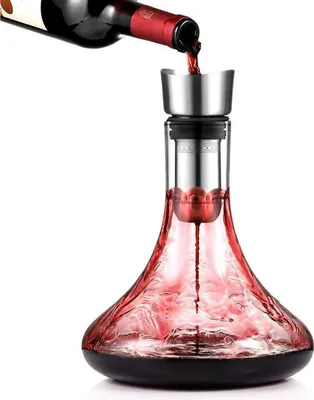 Obrázok produktu pre Glastal karafa na víno krištáľový sklenený prevzdušňovací filter 1800 ml bez kvapkania