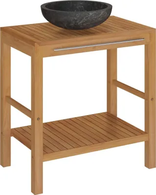Obrázek produktu pro vidaXL Umyvadlo z teakového masivu s umyvadlem Marble Black