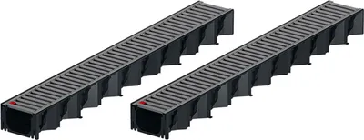 Produktbild von 2x1m ACO Hexaline 2.0 Entwässerungsrinne Stegrost Edelstahl elektropoliert Bodenrinne Terrassenrinne