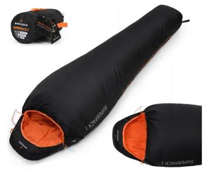 Image de Bergson Superpack I : sac de couchage pour momies, ultra-léger (700 g), idéal pour la randonnée et le camping