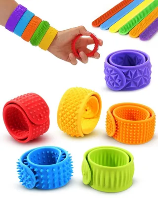 Produktbild von Fidget Toys Schnapparmbänder, 6 Stück Sensorik Spielzeug Armband für Autismus, ADHS, Anti Stress Fidget Toys Set Spielzeug für Kinder, Jugendliche