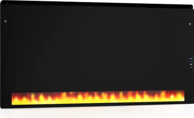 Image de Klarstein Radiateur Infrarouge 1300W - Chauffage Mural IPX4, Verre Trempé, Technologie Graphène, Écran LED Tactile, Effet Flamme, Économie d'Énergie, Pour Espaces de Vie & Zones Humides