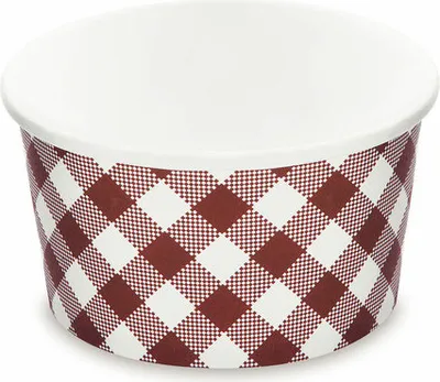 Produktbild von 250x Papierbecher Eisbecher rund KARO 350 ml Ø 11,5 cm