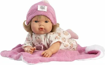 Produktbild von Llorens Weinende Babypuppe Lola Mit Decke Stoffkörper Und Geräuschmechanismus 38 Cm Rosa Rosa One Size