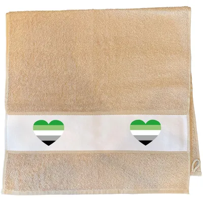 Produktbild von Huuraa Handtuch Aromantische Pride Flagge LGBTQ Herz 50x100cm Sand Baumwolle Handtuch Geschenkidee