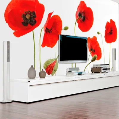 Produktbild von Basera Fototapete Mohnblumenmotiv 100406-34, Vliestapete, 350x270 cm