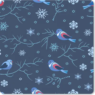 Produktbild von MuchoWow® Mauspad Mousepad Vogel - Schneeflocke - Winter - Muster 30x30 cm - Mousepads - Maus Mat - Pad - Mausunterlage - Gaming