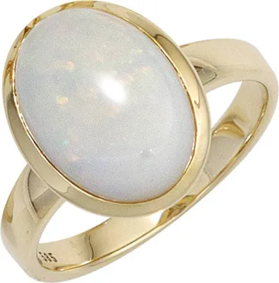Produktbild von JOBO Damen Ring 585 Gold Gelbgold 1 Opal Goldring Größe 60